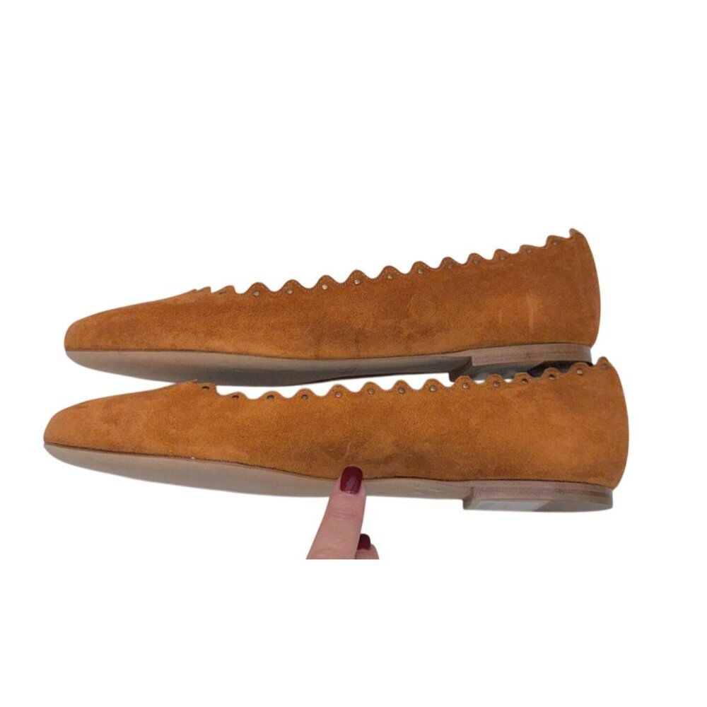 Chloé Lauren Tan embellished suede ballet flats NWT - Size 38/ 7.5 - Picture 3 of 6